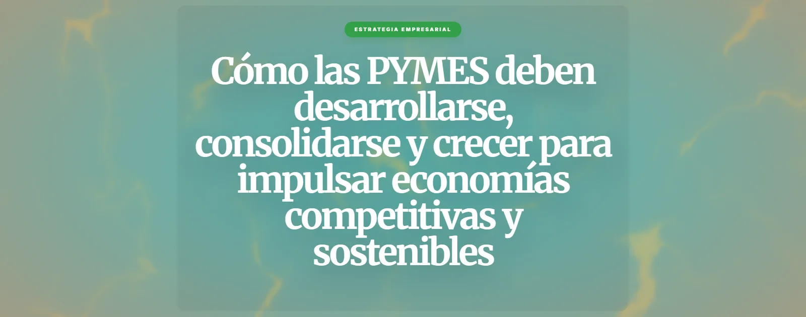 Cómo las PYMES deben desarrollarse, consolidarse y crecer para impulsar economías competitivas y sostenibles