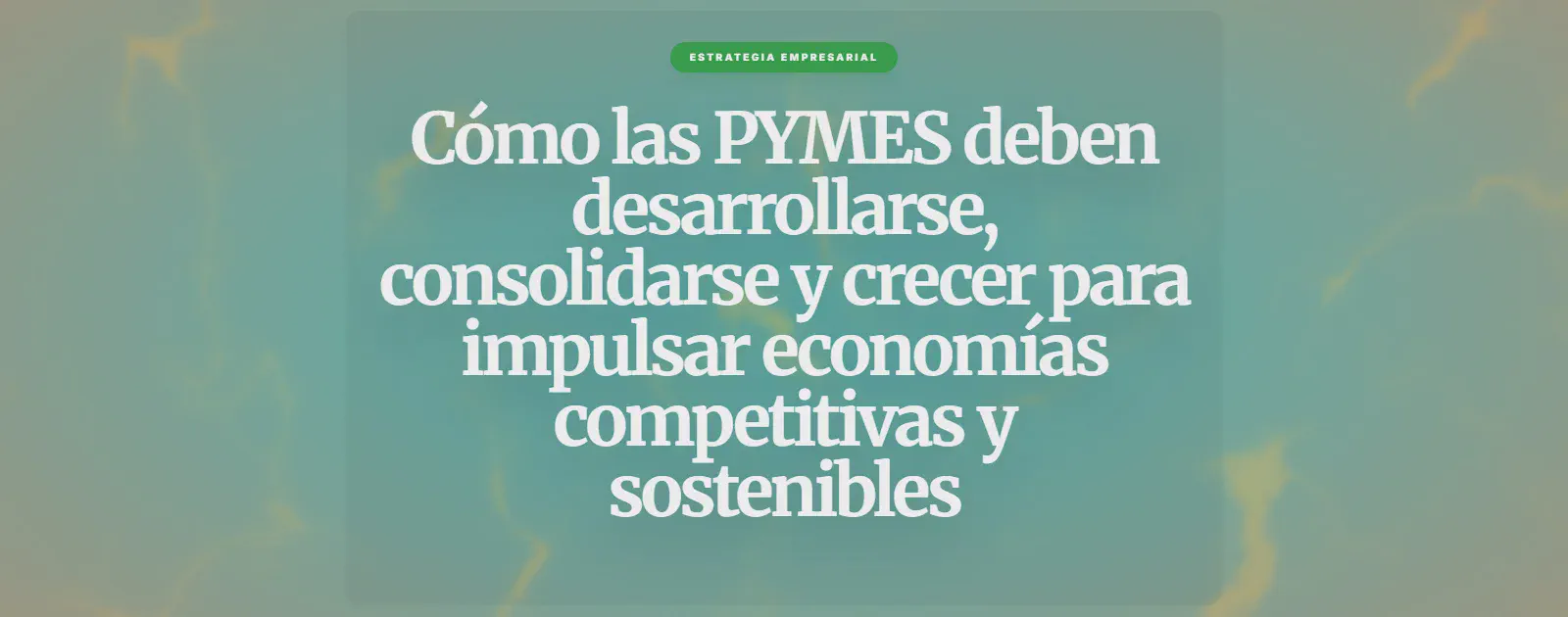 Cómo las PYMES deben desarrollarse, consolidarse y crecer para impulsar economías competitivas y sostenibles